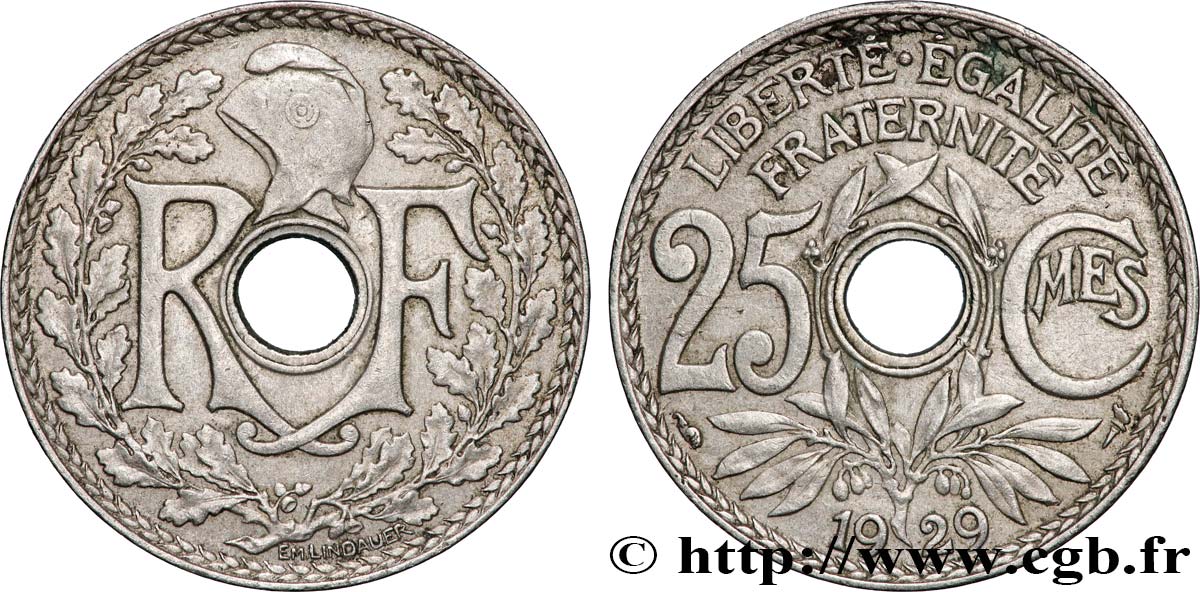 25 centimes Lindauer 1929  F.171/13 AU 