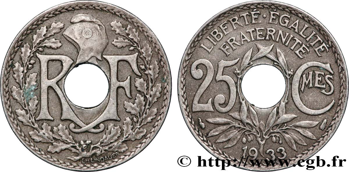 25 centimes Lindauer 1933  F.171/17 AU 