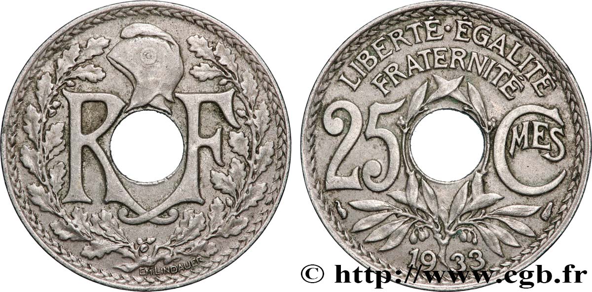 25 centimes Lindauer 1933  F.171/17 AU 