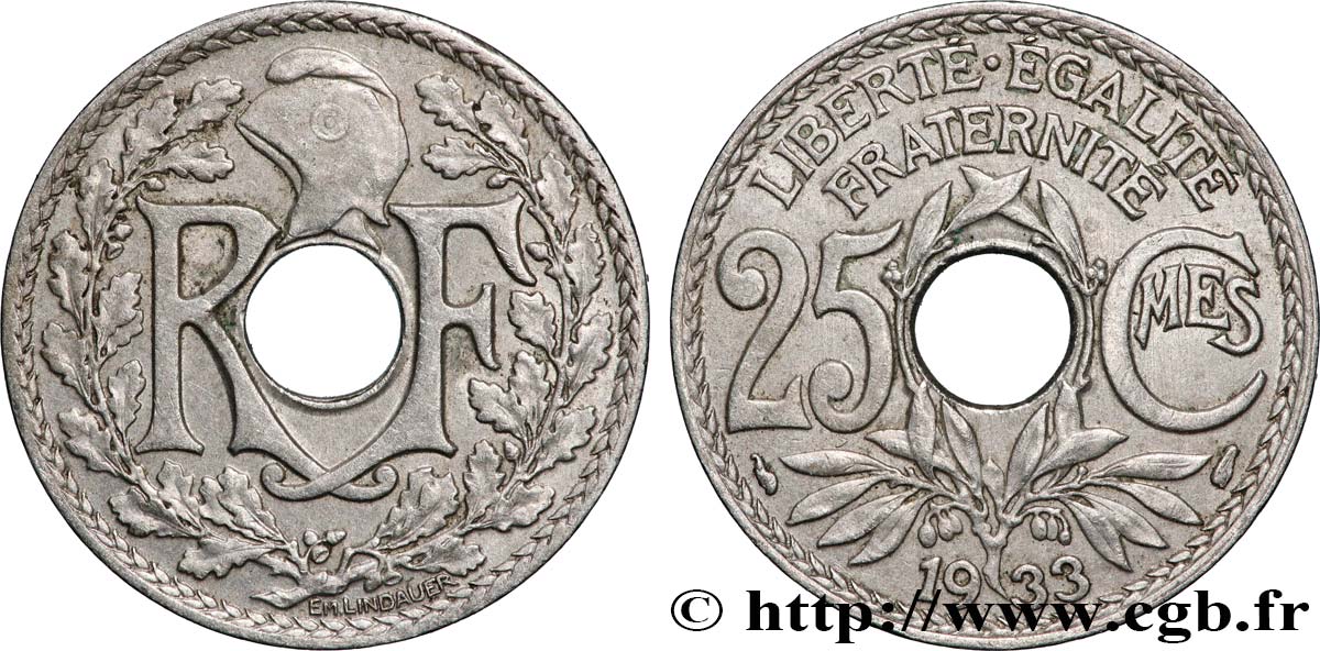 25 centimes Lindauer 1933  F.171/17 VZ 