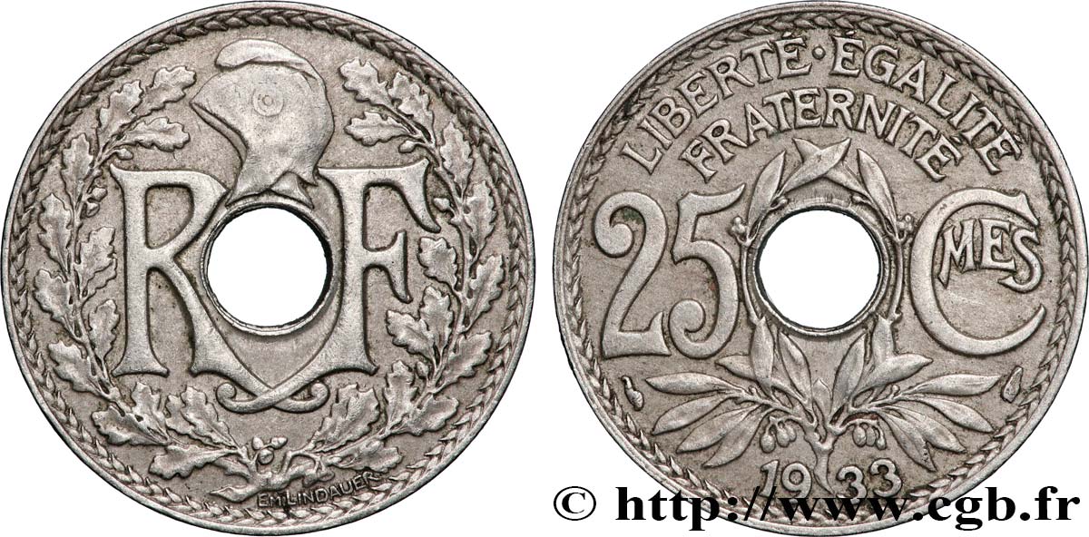 25 centimes Lindauer 1933  F.171/17 AU 