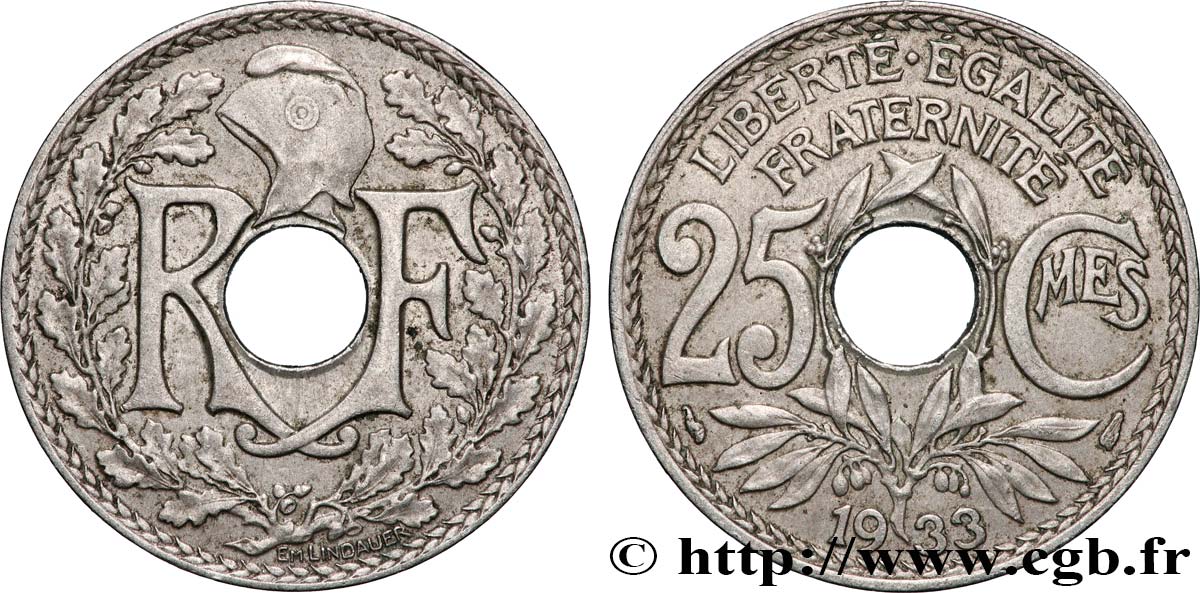 25 centimes Lindauer 1933  F.171/17 SUP 