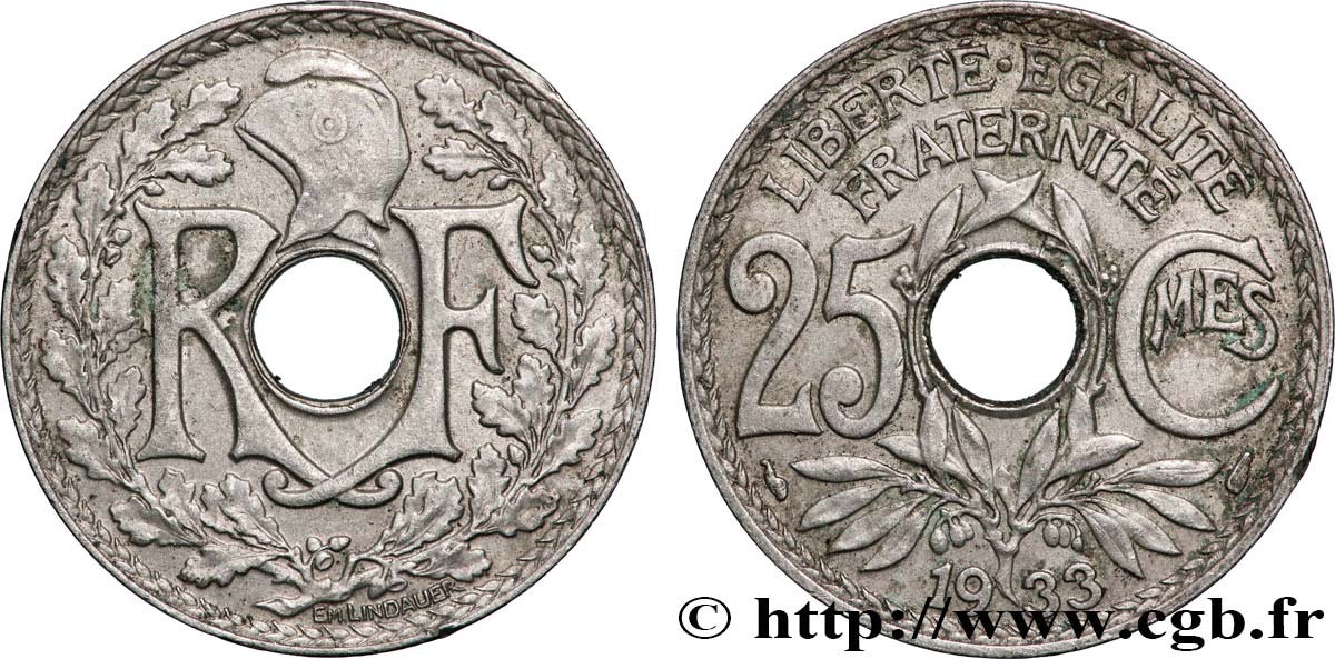 25 centimes Lindauer 1933  F.171/17 SUP 