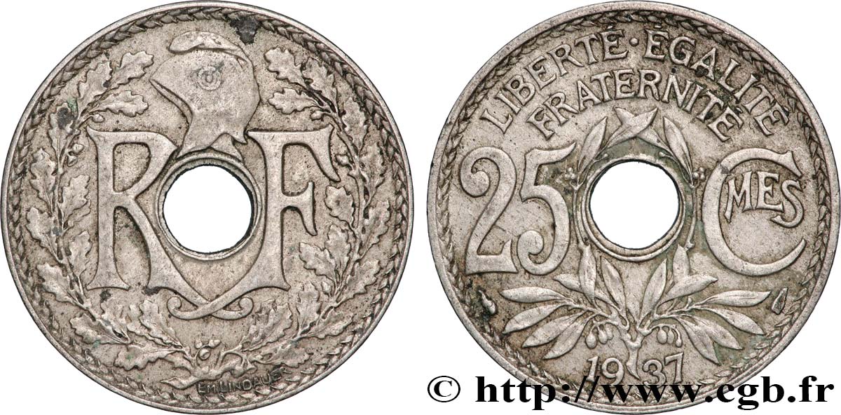 25 centimes Lindauer 1937  F.171/20 AU 
