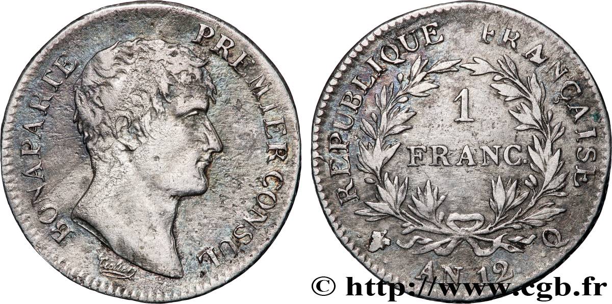 1 franc Bonaparte Premier Consul 1804 Perpignan F.200/18 S 