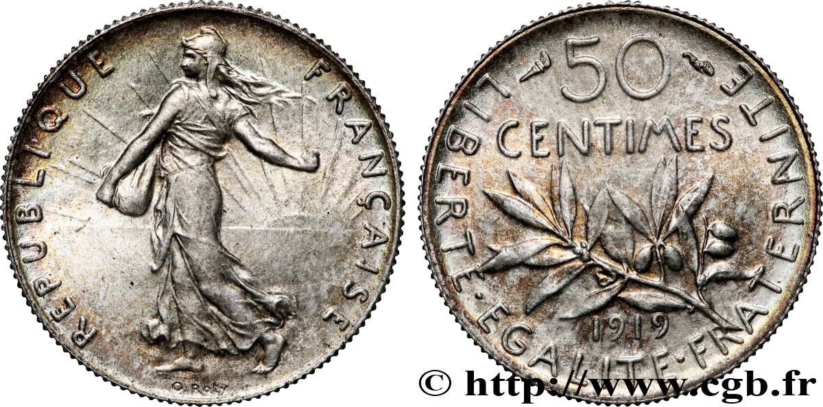 50 centimes Semeuse 1919 Paris F.190/26 MS64 