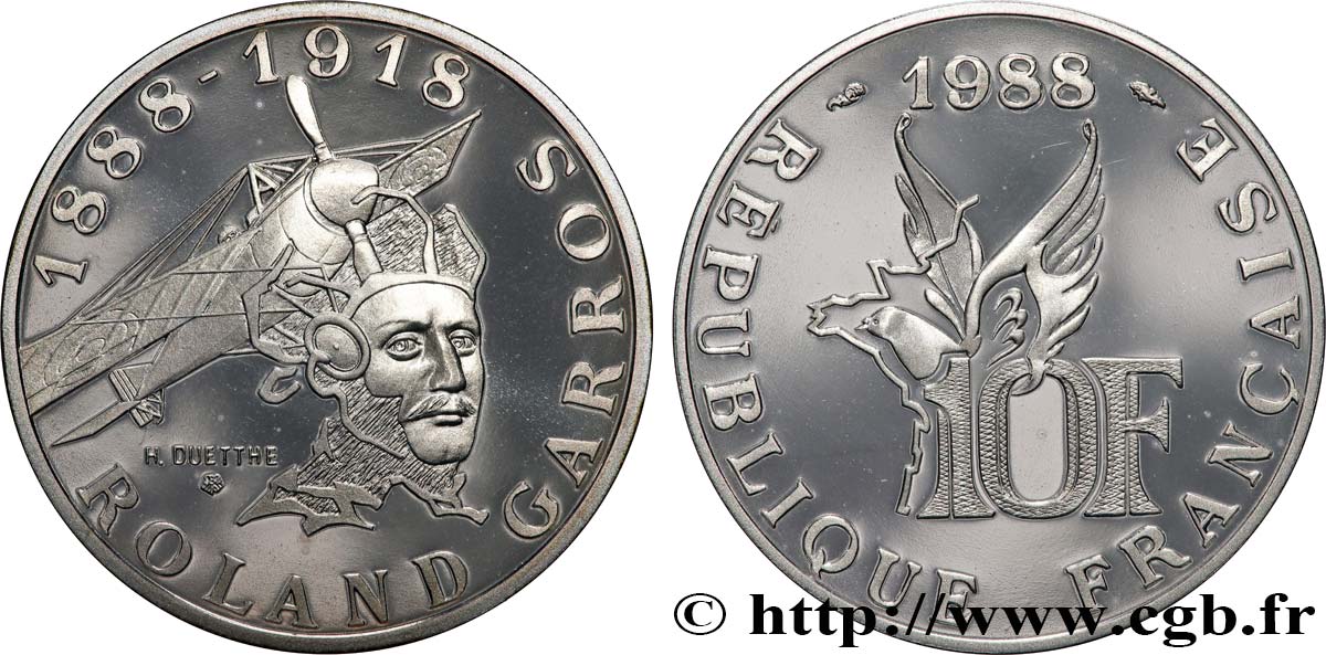 Belle Épreuve 10 francs - Roland Garros 1988  F.1302 2 FDC 