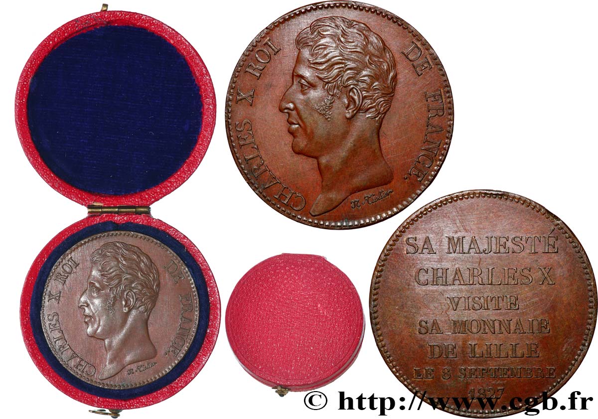 Monnaie de visite, module de 5 francs, pour la visite du roi à la Monnaie de Lille 1827 Lille VG. 2648  SPL 