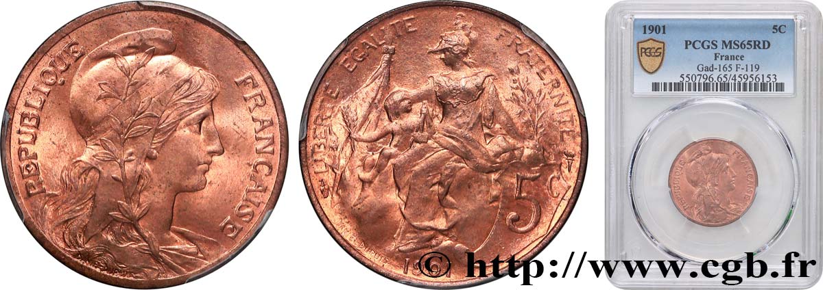 5 centimes Daniel-Dupuis 1901  F.119/11 MS65 PCGS