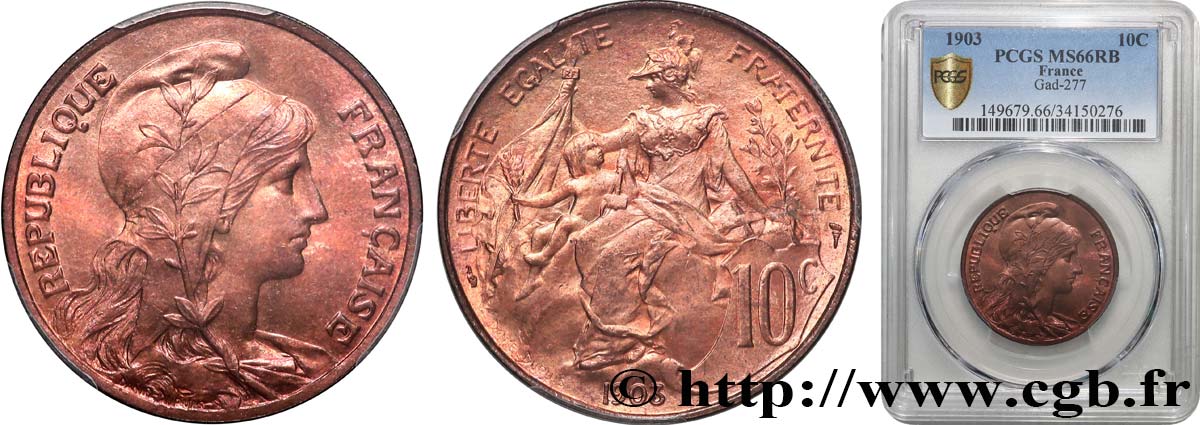 10 centimes Daniel-Dupuis 1903  F.136/12 FDC66 PCGS