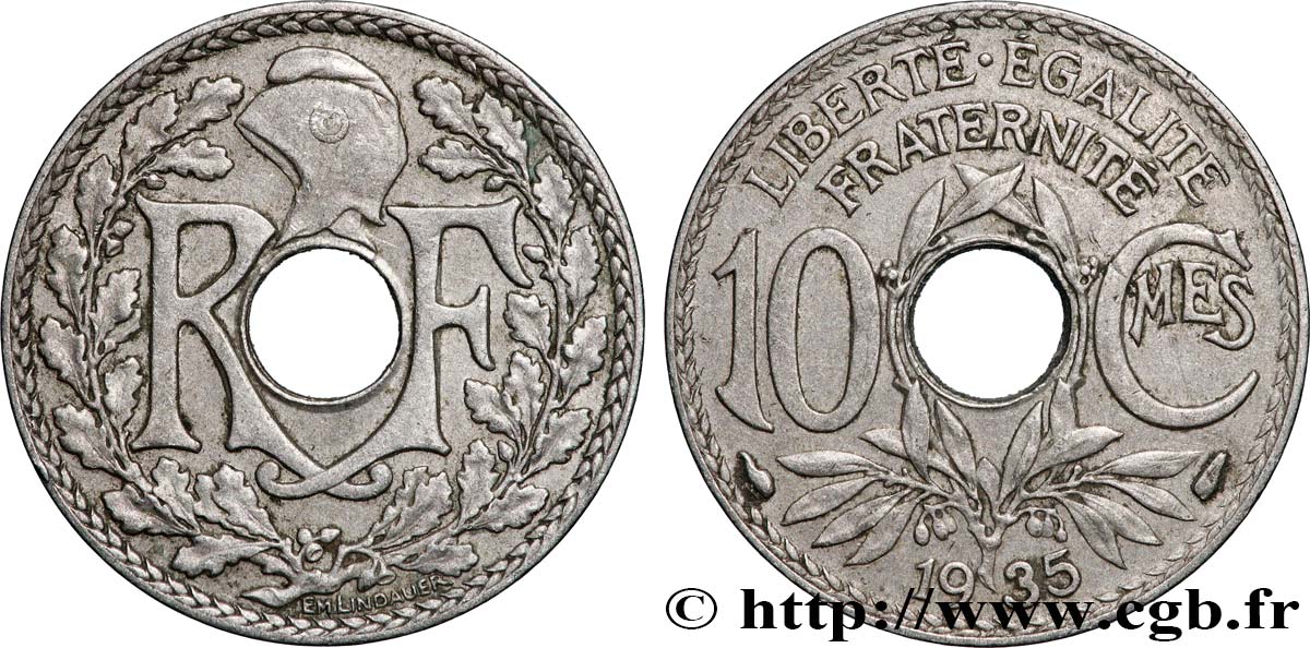 10 centimes Lindauer 1935  F.138/22 TTB+ 