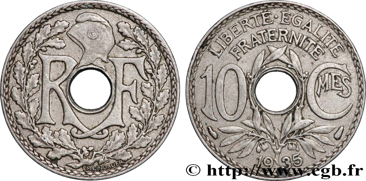 10 centimes Lindauer 1935  F.138/22 TTB+ 