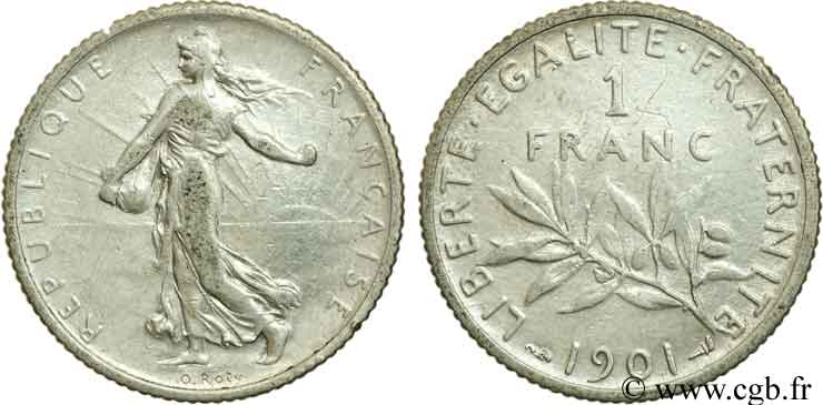 1 franc Semeuse 1901 Paris F.217/6 MBC48 