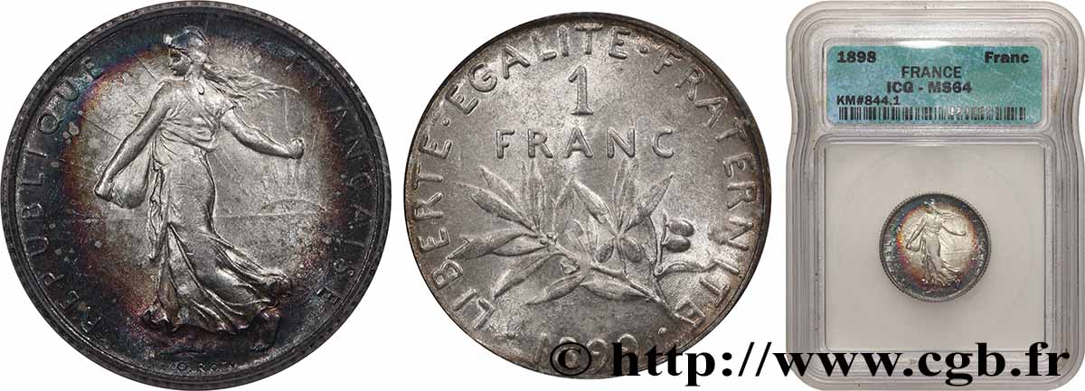 1 franc Semeuse 1898 Paris F.217/1 MS64 autre