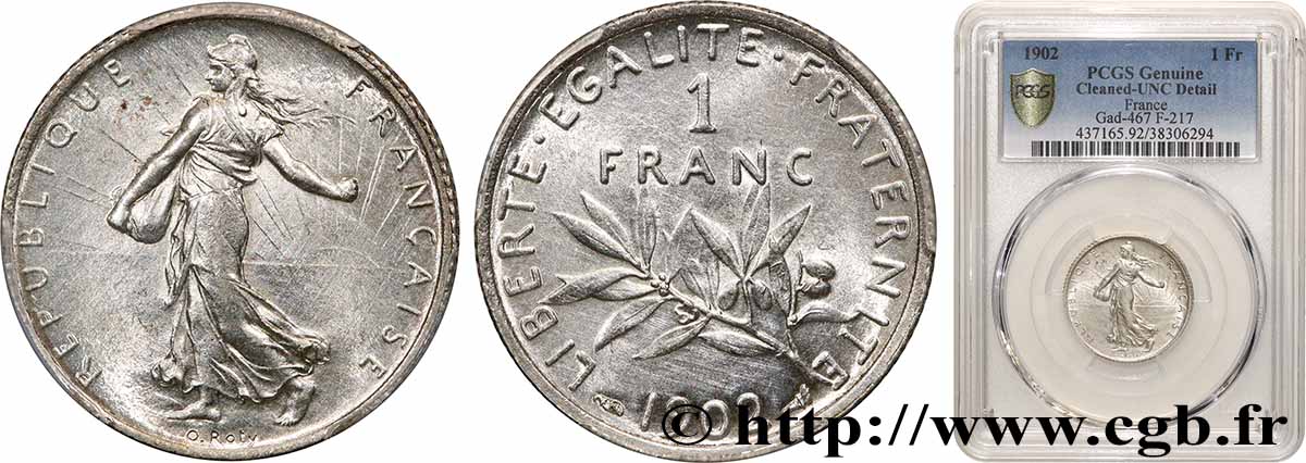 1 franc Semeuse 1902 Paris F.217/7 SUP+ PCGS
