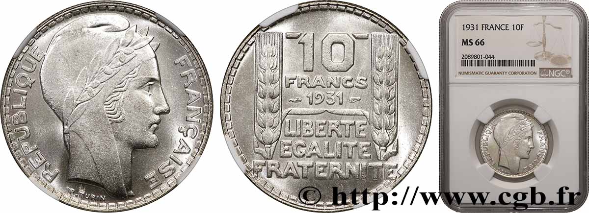 10 francs Turin 1931  F.360/4 MS66 NGC