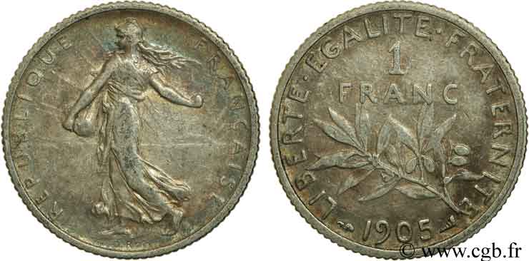 1 franc Semeuse 1905 Paris F.217/10 TTB40 