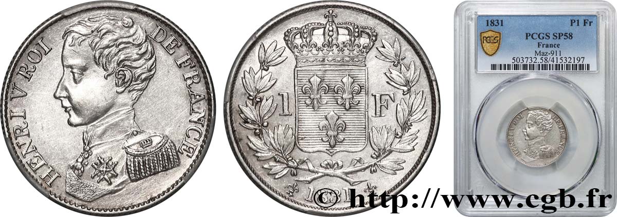 1 franc 1831  VG.2705  VZ58 PCGS