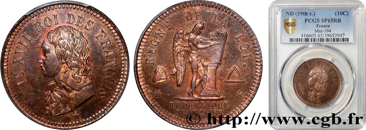 Essai en bronze au module du décime n.d.  VG.462  FDC65 PCGS