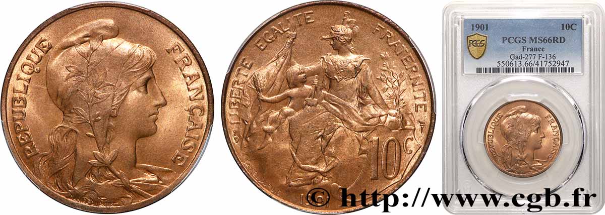 10 centimes Daniel-Dupuis 1901  F.136/10 FDC66 PCGS