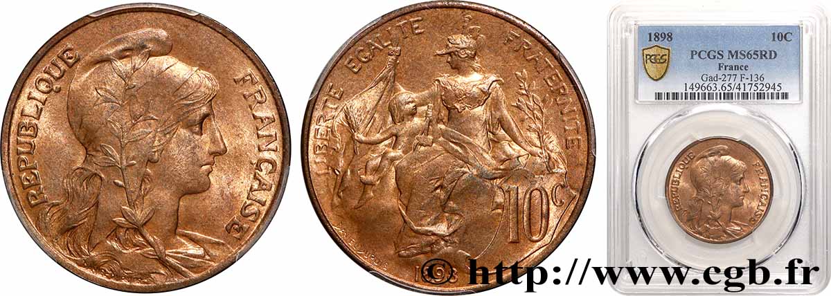 10 centimes Daniel-Dupuis 1898  F.136/5 FDC65 PCGS