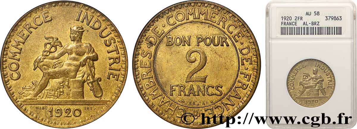 2 francs Chambres de Commerce 1920  F.267/2 SUP58 ANACS