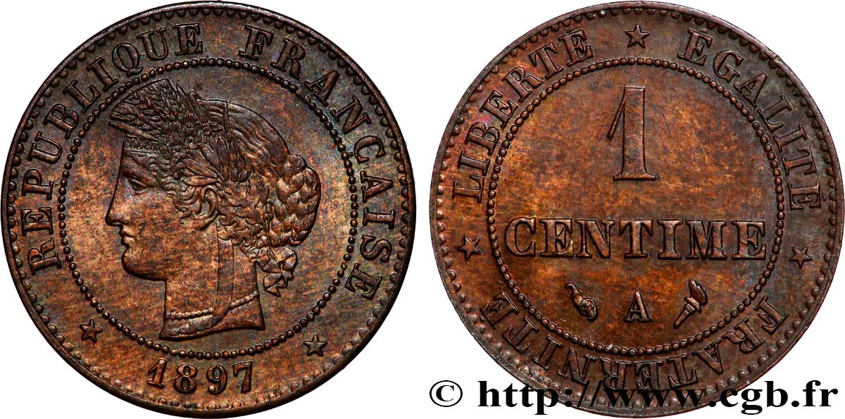 1 centime Cérès 1897 Paris F.104/24 SUP+ 