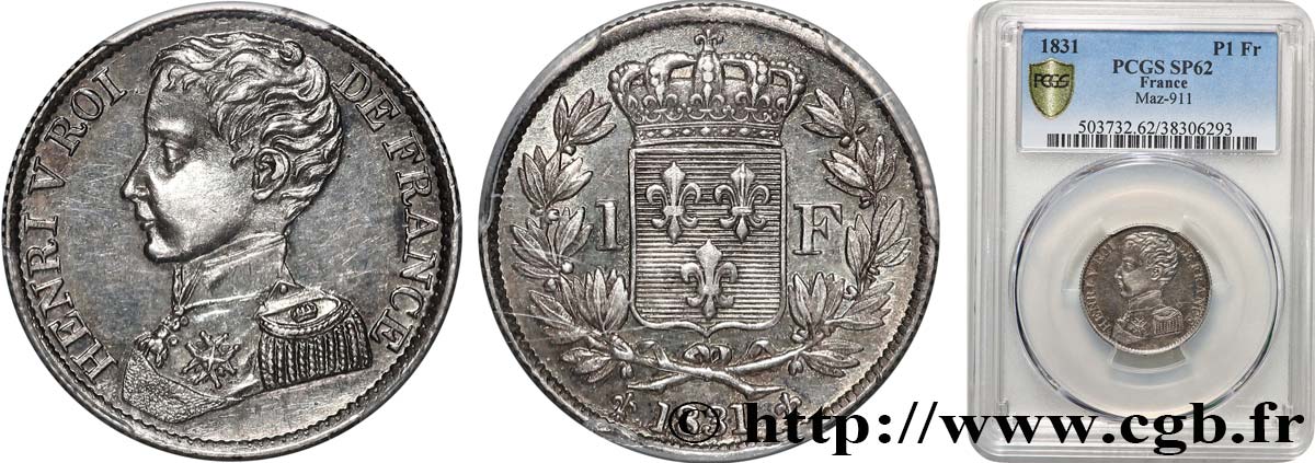 1 franc 1831  VG.2705  SUP62 PCGS