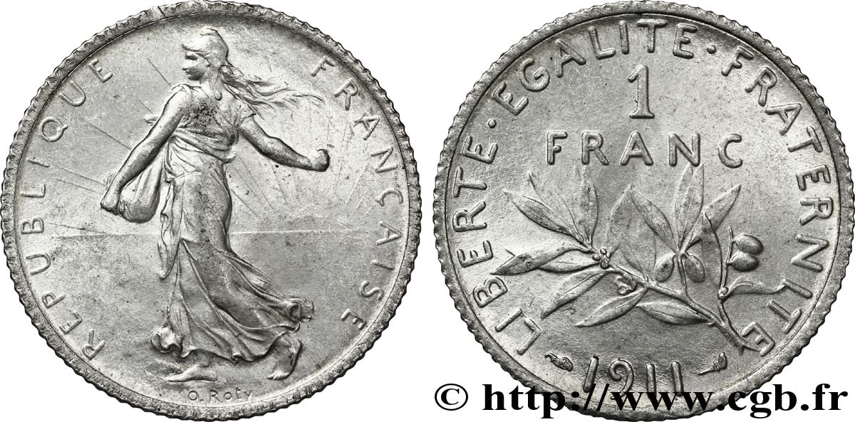 1 franc Semeuse 1911 Paris F.217/16 SUP58 