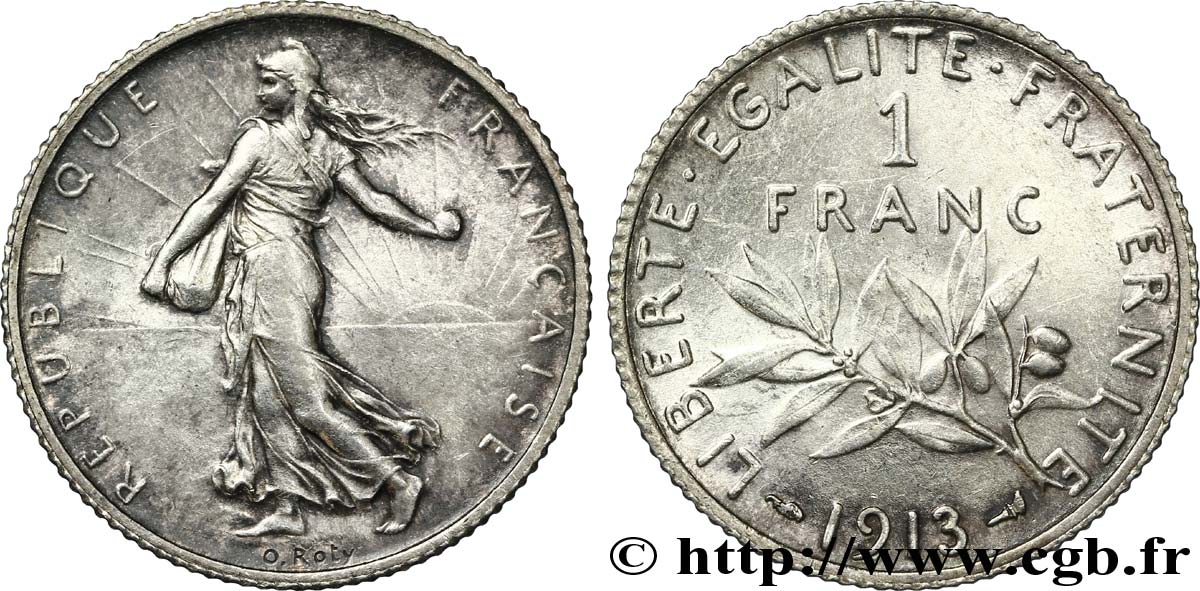 1 franc Semeuse 1913 Paris F.217/18 SUP60 