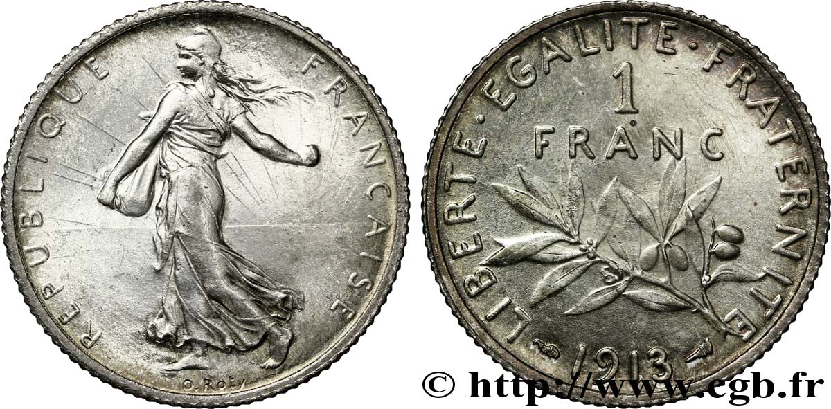 1 franc Semeuse 1913 Paris F.217/18 SUP55 