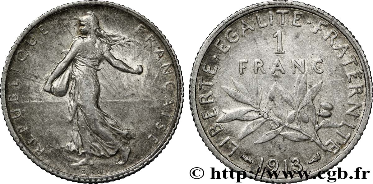 1 franc Semeuse 1913 Paris F.217/18 MBC53 