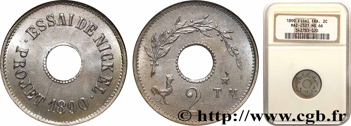 Essai TM 2 1890  GEM.260 1 ST66 NGC