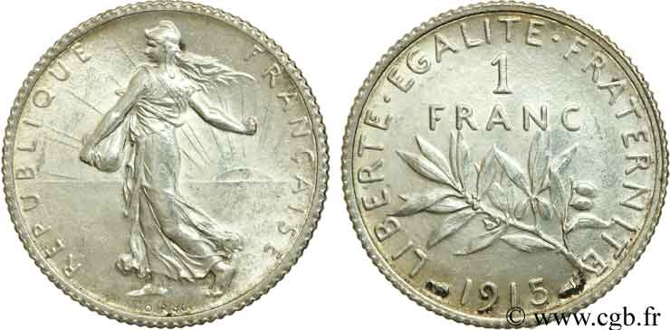1 franc Semeuse 1915 Paris F.217/21 SUP58 