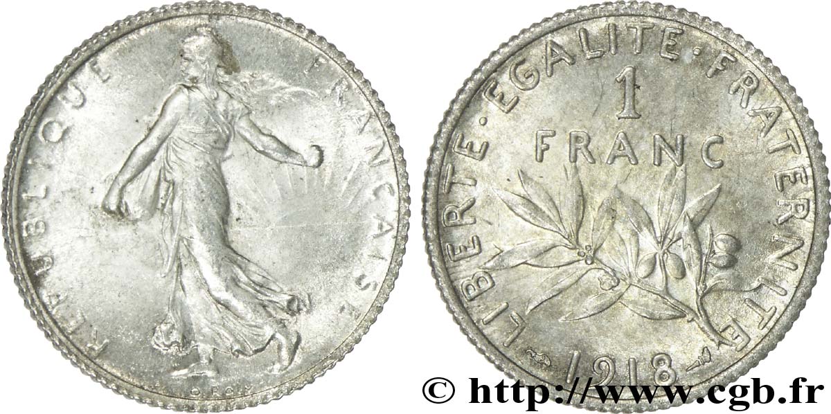 1 franc Semeuse 1918 Paris F.217/24 SUP58 