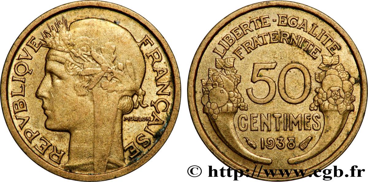 50 centimes Morlon 1938  F.192/14 SUP 