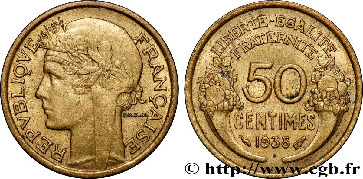 50 centimes Morlon 1938  F.192/14 VZ+ 
