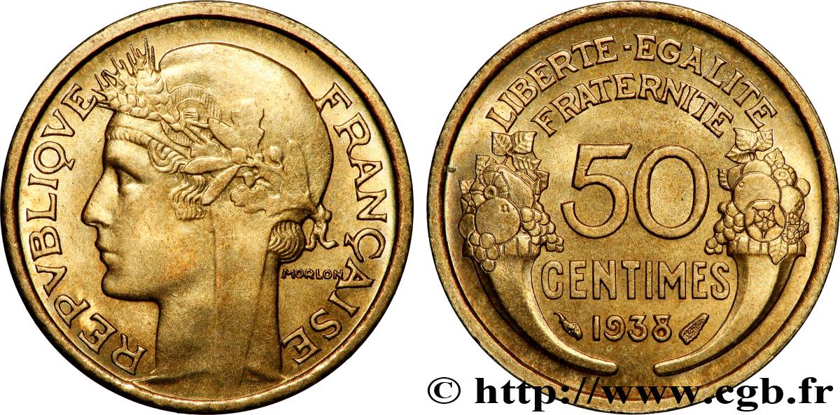 50 centimes Morlon 1938  F.192/14 SPL+ 
