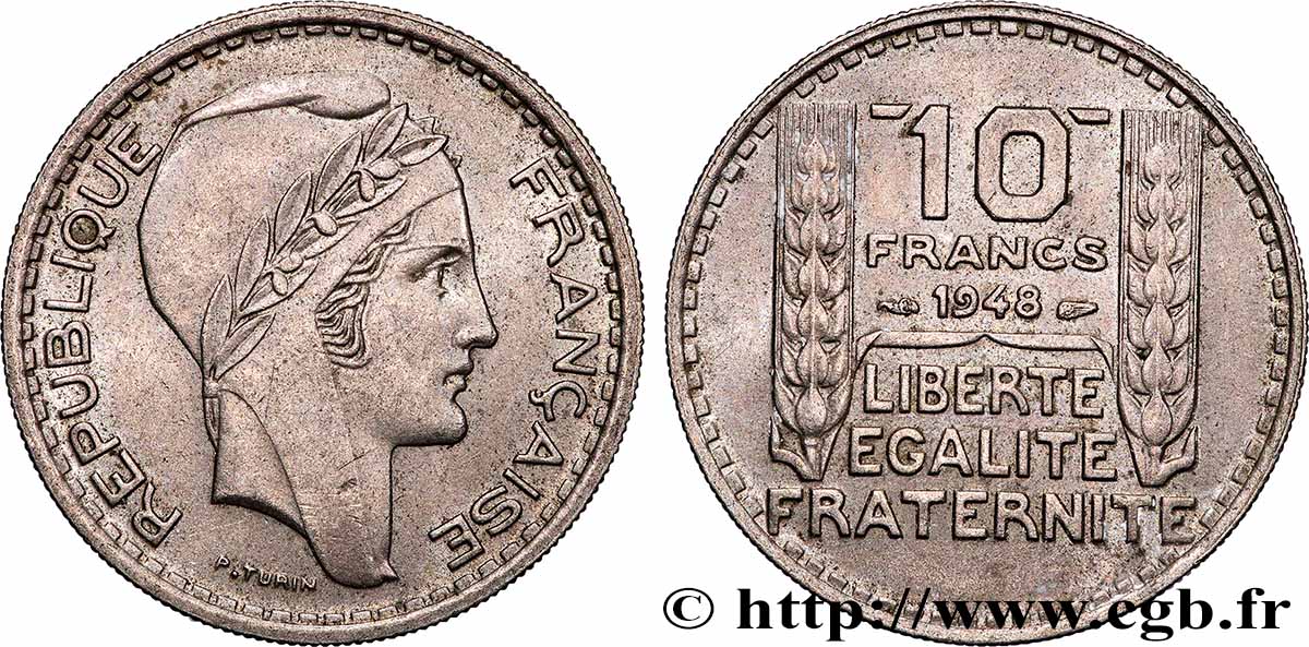 10 francs Turin, petite tête 1948  F.362/3 SUP+ 