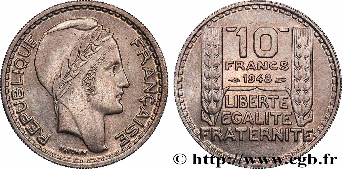 10 francs Turin, petite tête 1948  F.362/3 MS 