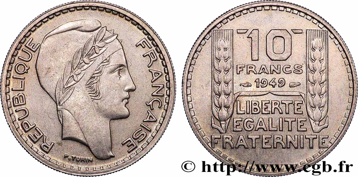 10 francs Turin, petite tête 1949  F.362/6 MS 