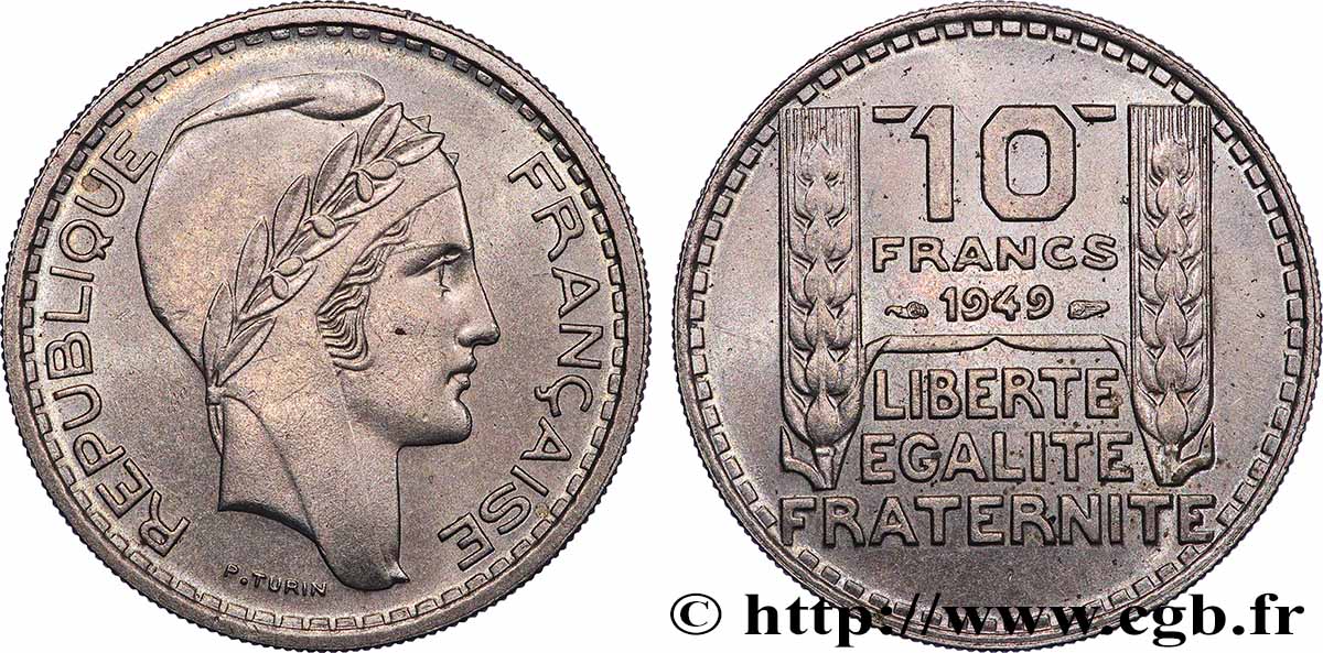 10 francs Turin, petite tête 1949  F.362/6 MS 