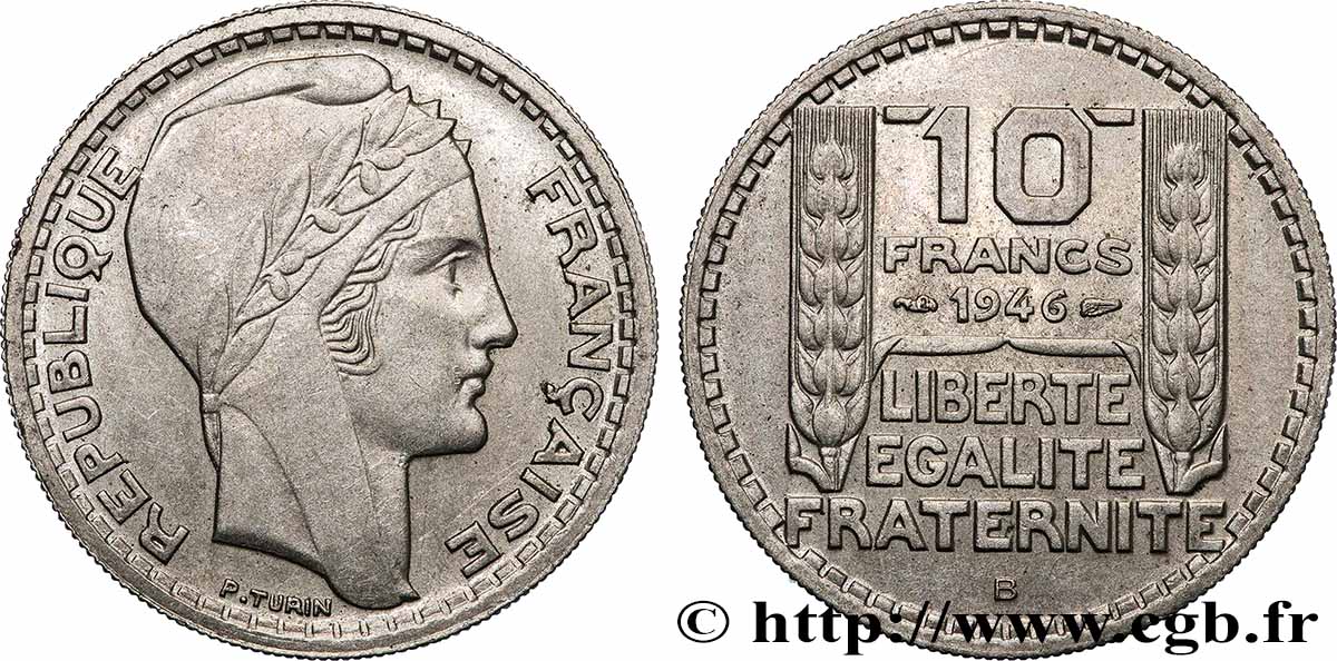 10 francs Turin, grosse tête, rameaux courts 1946 Beaumont-Le-Roger F.361A/3 SUP+ 