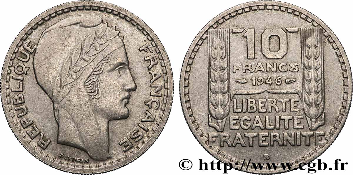 10 francs Turin, grosse tête, rameaux courts 1946 Beaumont-Le-Roger F.361A/3 SUP+ 