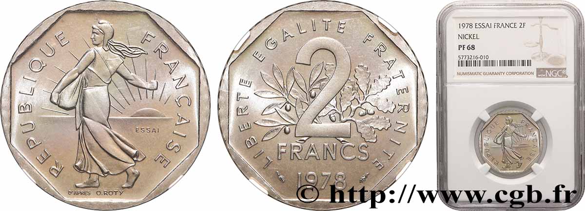 Essai de 2 francs Semeuse, nickel 1978 Pessac F.272/2 FDC68 NGC