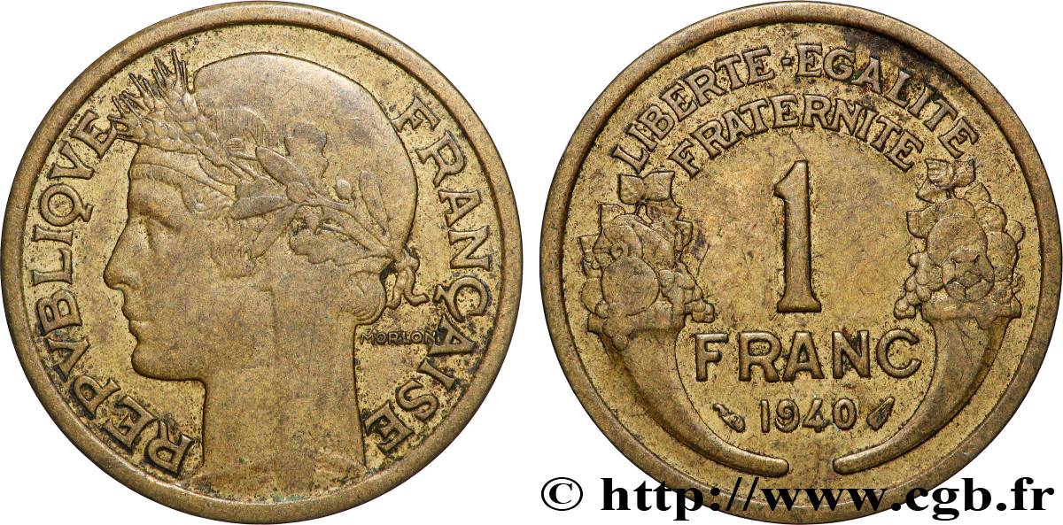 1 franc Morlon 1940 Paris F.219/11 SUP+ 