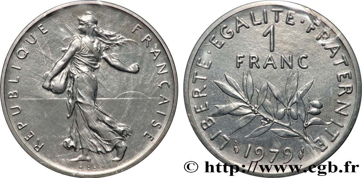 Piéfort argent de 1 franc Semeuse 1979 Pessac GEM.104 P2 SPL 