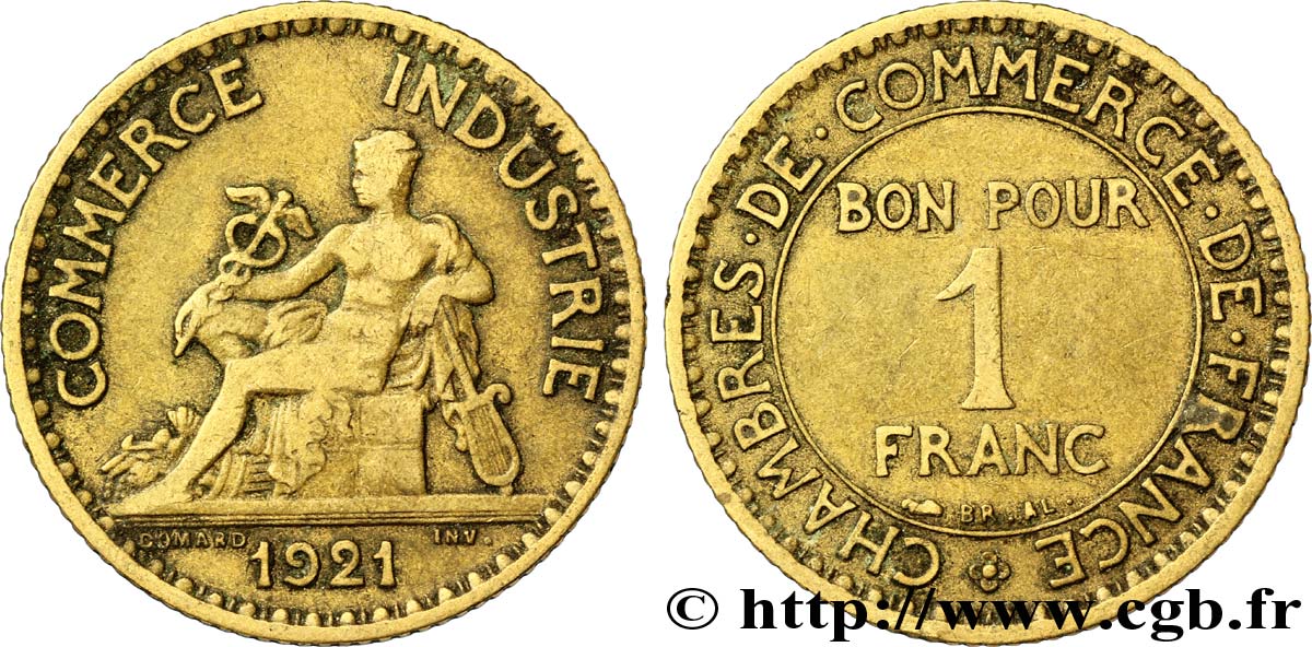 1 franc Chambres de Commerce 1921 Paris F.218/3 TB35 