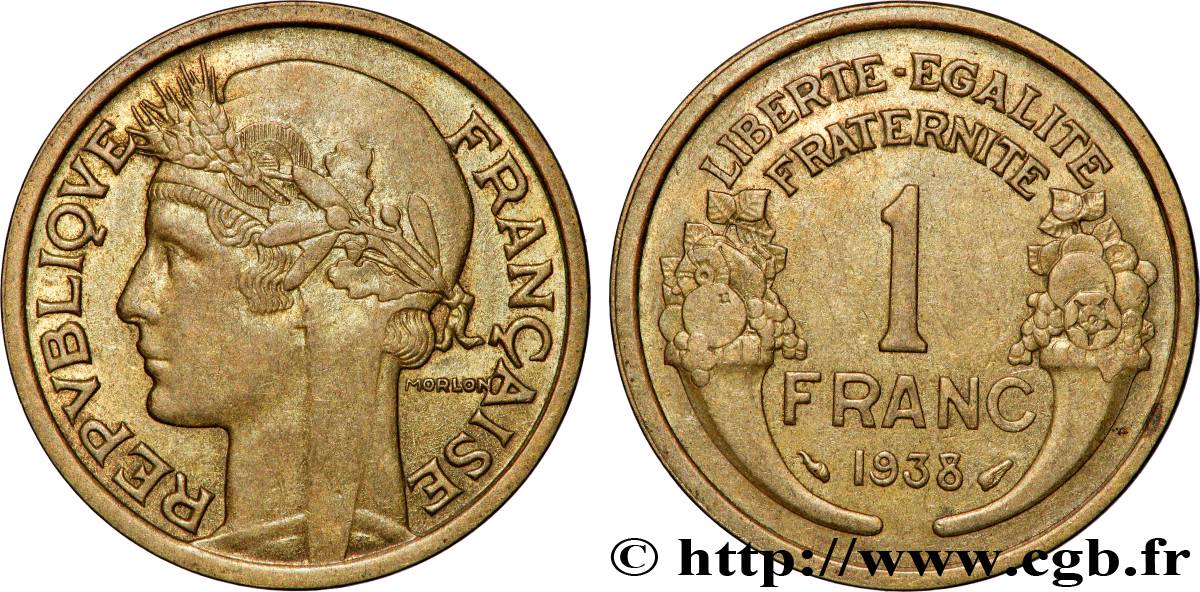 1 franc Morlon 1938 Paris F.219/9 MS63 