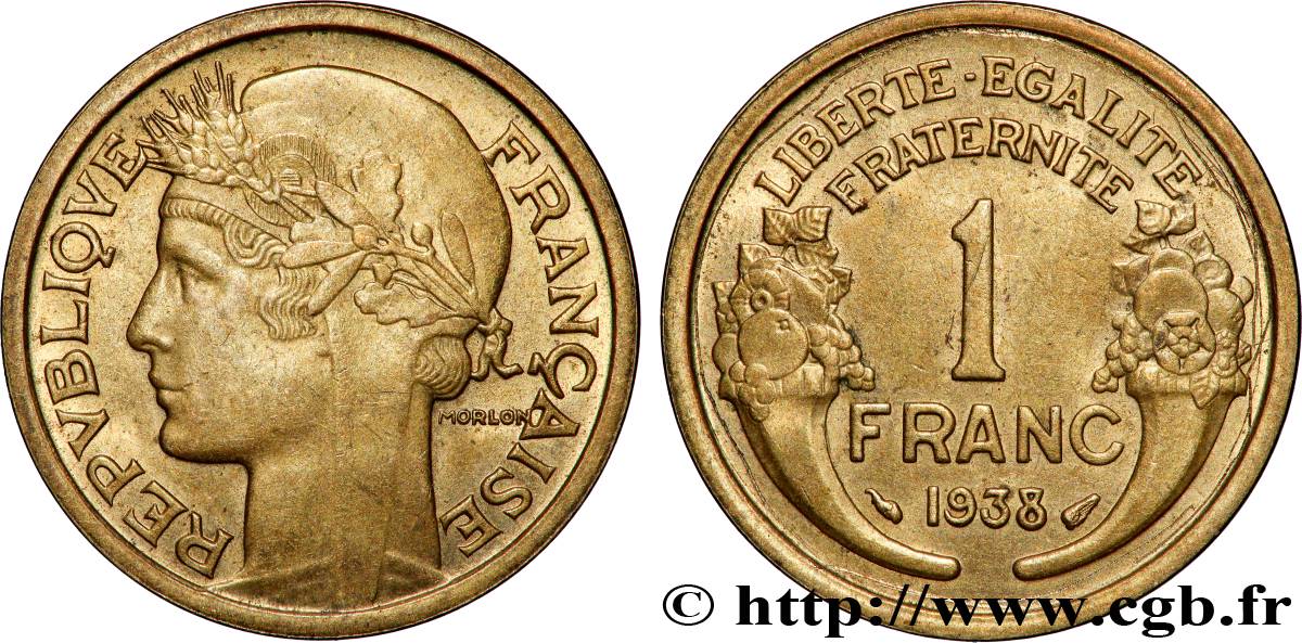 1 franc Morlon 1938 Paris F.219/9 MS64 